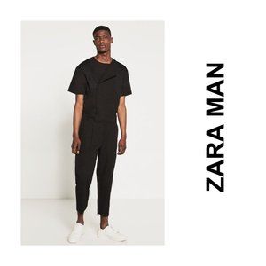 🆕ZARA Men's JUMPSUIT Boiler Black Short Sleeve